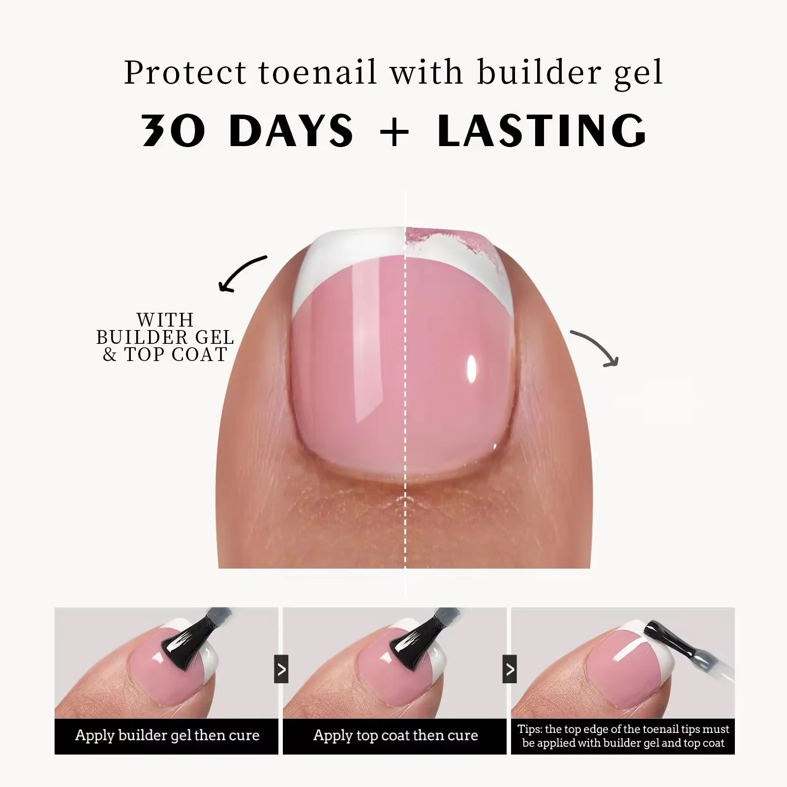 Milky Brown French Toenails(120 pieces) - Image 4