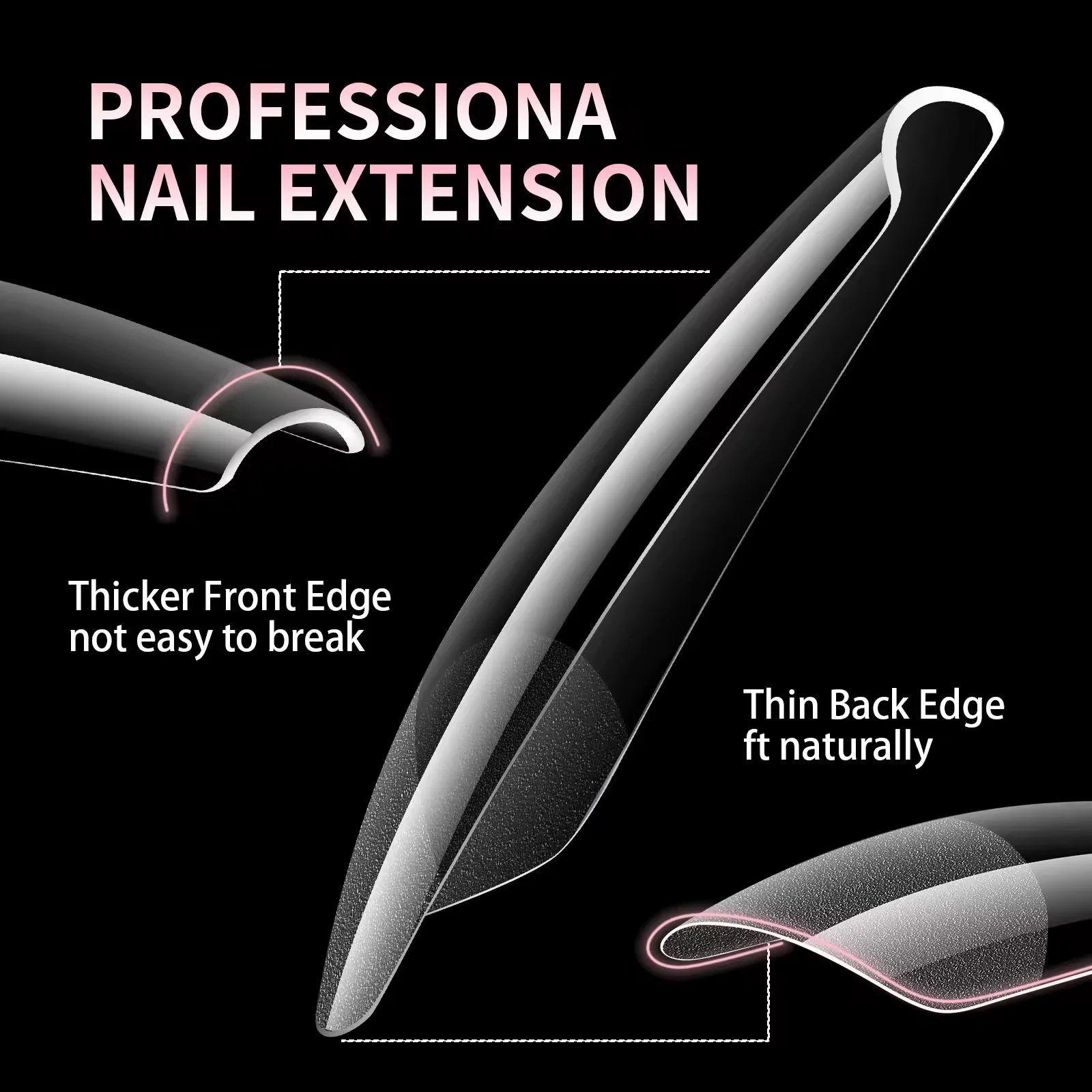 Clear Nail Extensions - 240 Nails Set - Image 2